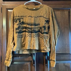 RVCA crop top brown ocean theme